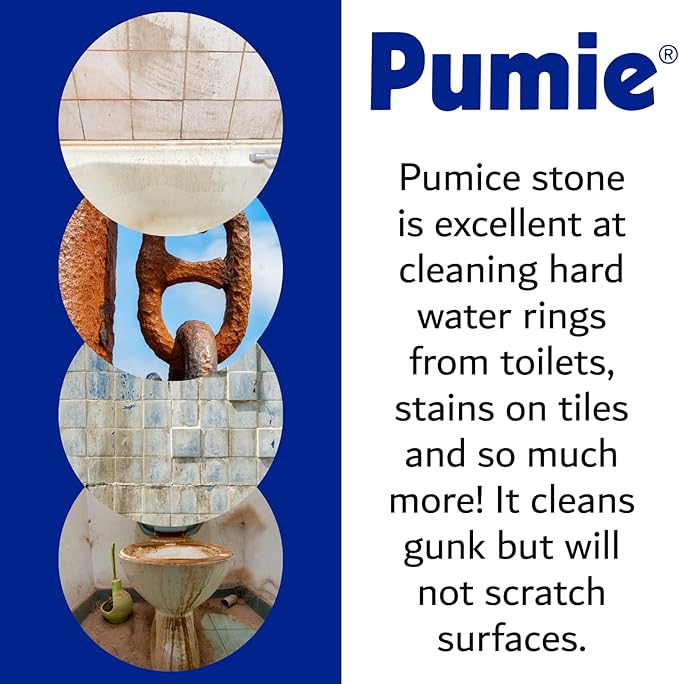 PUMIE Extra Large Pumice Scouring Stick, 2x Larger Than Regular Stick, Heavy Duty Pumice Cleaning Stone for Tough Kitchen Stains, Toilet Bowls & Rings, Extra Large Pumice Cleaning Bar for Rust & Pain