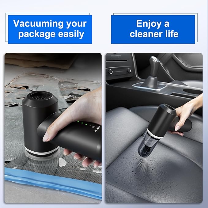 Compressed Air Duster,6000mAH 160000RPM Electric Air Duster,3-Speed Adjustable Mini Air Blower with Brushless Motor,2 in 1 Compressed Air Can for Keyboard PC Car Home