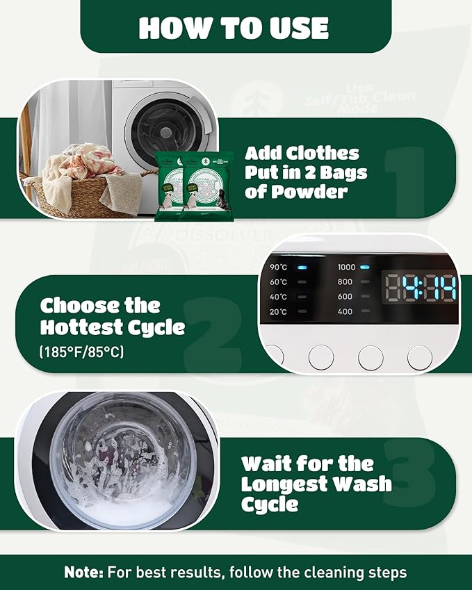 SEMECH by Seedshub Pet Hair Dissolver for Washing Machine-2 Sachets, 96.7% Hair Dissolution, Dog & Cat Hair Remover, Removes Odors & Residue, HE Compatible for Front & Top Load Washers, Septic Safe