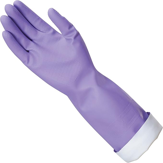 Mr. Clean Loving Hands Reusable Heat Resisting Cleaning Gloves with Cotton Flock Lining, Medium