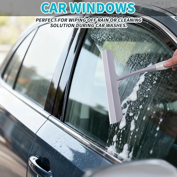 3pcs mini Squeegee Shower Squeegee for Glass Doors, with 3 Adhesive Hooks, Squeegee for Shower Glass Window Cleaning Squeegee Glass Shower Door for Car Window Wiper Mirror Windshield