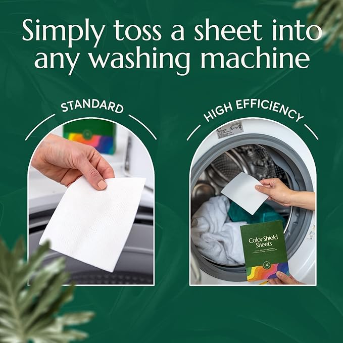CLEANOMIC Color Shield Sheets (32 Sheets) - Color Preserving Laundry Sheets, Dye Absorbing, Prevent Color Mixing