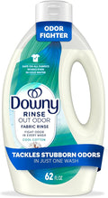 Downy Rinse Laundry Odor Remover, Cool Cotton Scent, 62 fl oz, Fabric Softener and Laundry Odor Removal Rinse, Fights Odors at the source, HE Compatible