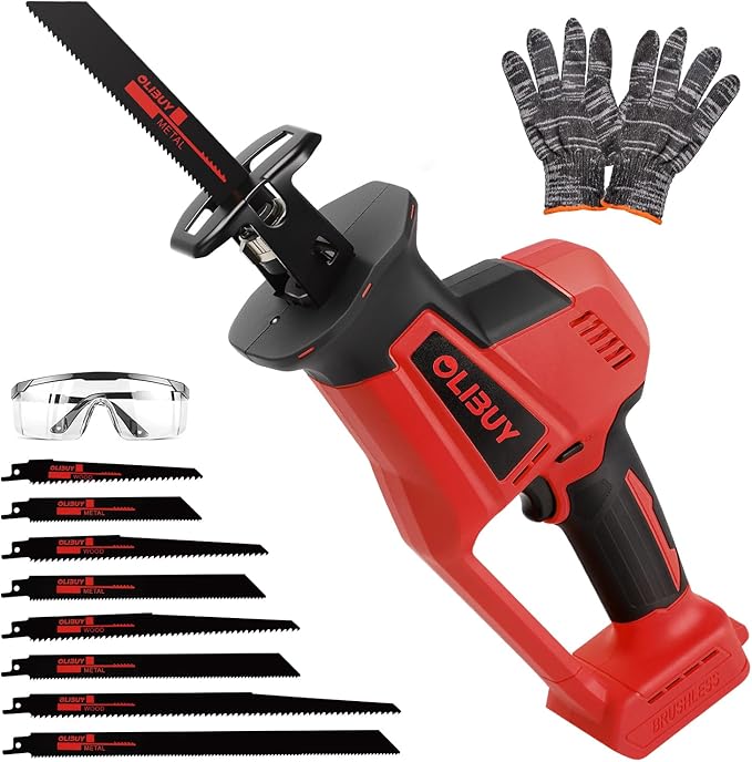 Reciprocating Saw for Milwaukee M18 Battery,【Battery Not Included】,Cordless Sawzall with 8 Blades,0-3000SPM Variable Speed, Cordless Reciprocating Saws for Wood/Metal/PVC Cutting