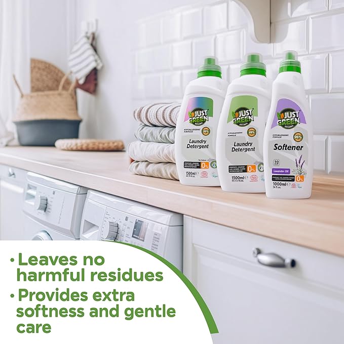Fabric Softener, Plant-Based Liquid Fabric Softener, Non-Toxic, Hypoallergenic, EcoCert Certified, Vegan, Natural Lavender Scent, Static Control, 32 Washes, 34 fl oz (1000 ml)