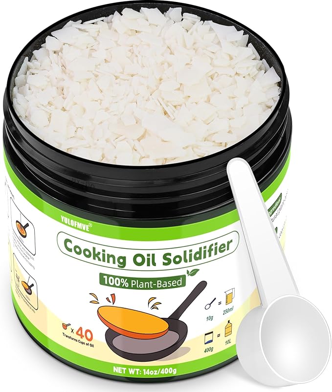 Cooking Oil Solidifier, Solidifies Up to 40 Cups from Mess, 100% Plant-Based Used Oil Solidifying Powder, Grease Hardener Disposal for Kitchen