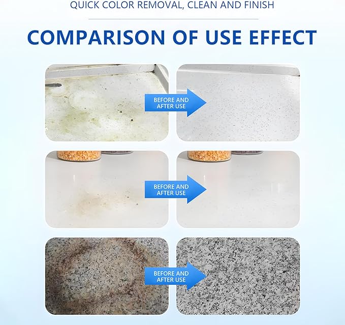 Marble Cleaner, Granite Countertop Cleaner, Marble Polishing Powder, Watermarks Remover, Spot Polish Water Stains, Rings or Etches, Stain Remover For Marble, Granite, Stone, Quartz (8 Ounces)