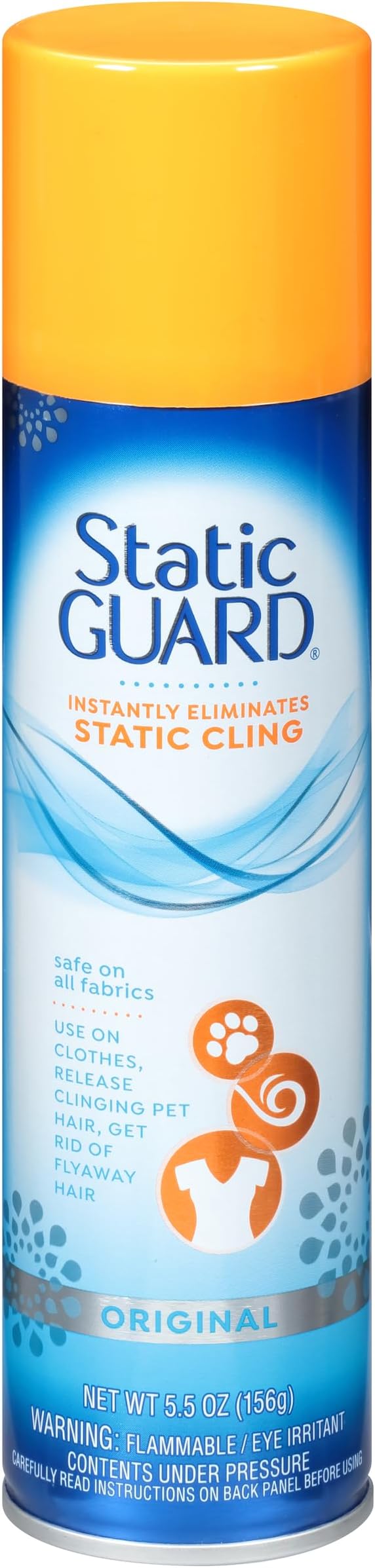 Static Guard Fabric Spray, Original Scent, 5.5 Ounce Can