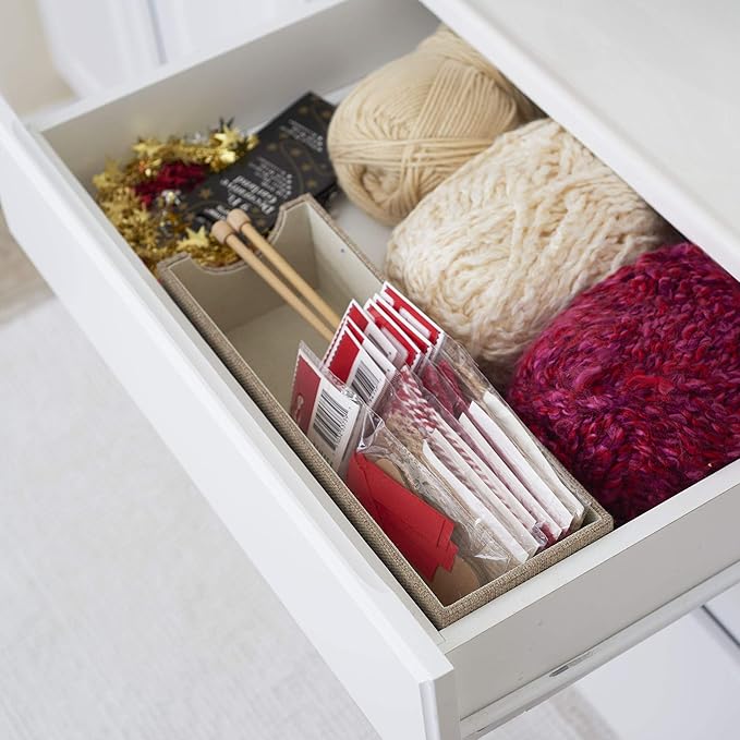 Household Essentials Brown 720-1 Deep Drawer Organizer Box for Storage | 12 in x 4 in x 3.13