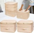 Ultra Space Saving Self Compression Organizers, 2 Pack Double Zipper Compression Packing Cubes for Bedding, Comforter Storage Bag for Blankets Duvet Quilts Pillows Queen King (Beige, X-Large)
