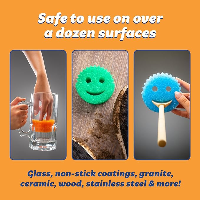 Scrub Daddy Sponges & PowerPaste XL Value Pack - 4 Scrub Daddy Multipurpose Dish Sponges & PowerPaste XL All-Purpose Cleaning Paste - Scratch-Free, Multi-Surface Household Cleaning Supplies Kit (5ct)