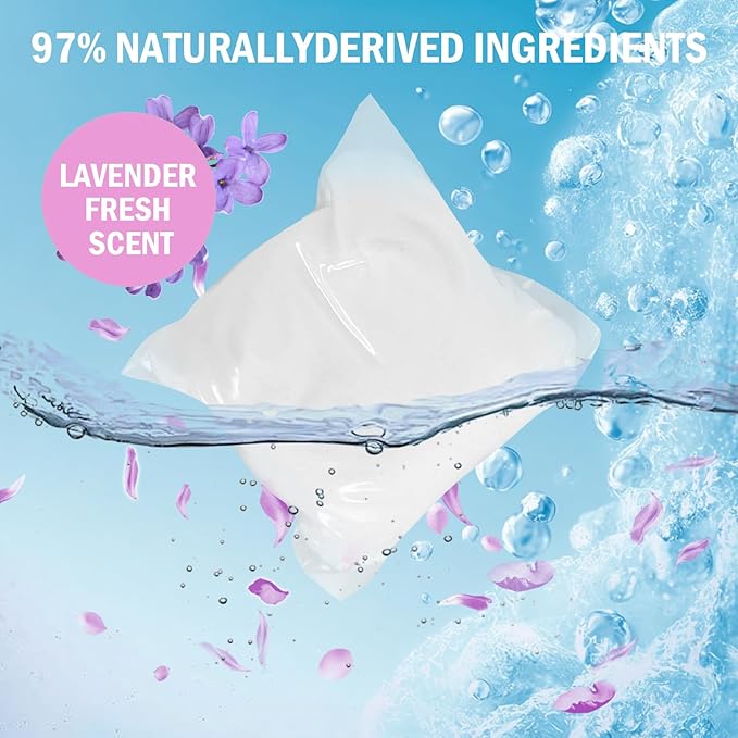 Hard Floor Cleaner, Lavender Fresh Scent, 20 count (1 Packet) | Made From 97% Natural Ingredients | Perfect For Use With Mop Buckets | Compatible with EasyWring Rinslean.(Lavender)