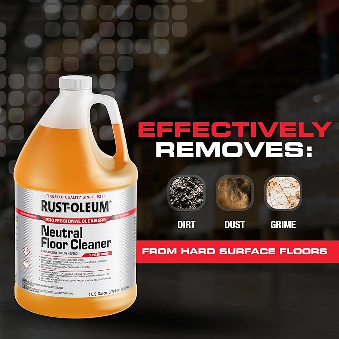 Rust-Oleum Professional Cleaners Neutral Floor Cleaner | 1 Gallon (128oz) | Professional Strength Concentrate | Neutral pH | Pine Scent | 4 Pack
