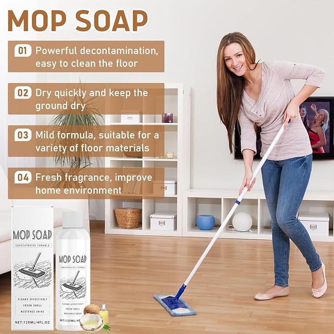 2PCS Mop Soap Brazilian Waves, Mop Soap Scented, Mop Soap for Floor Cleaning, Luxury Mop Soap, Multi-purpose Mop Cleaner Soap