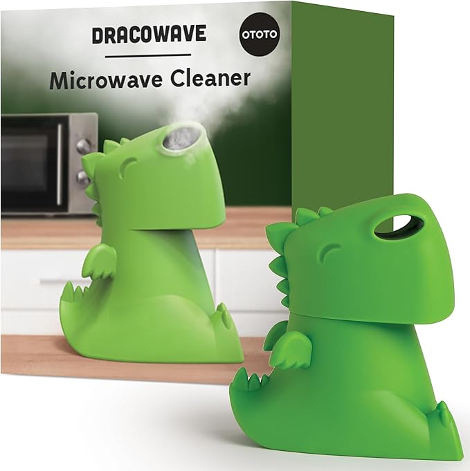 OTOTO Bundle of 2 Dracowave Dragon Microwave Cleaner + Kitty Cat Pizza Cutter, Cute Kitchen Gadgets, Cute Gifts