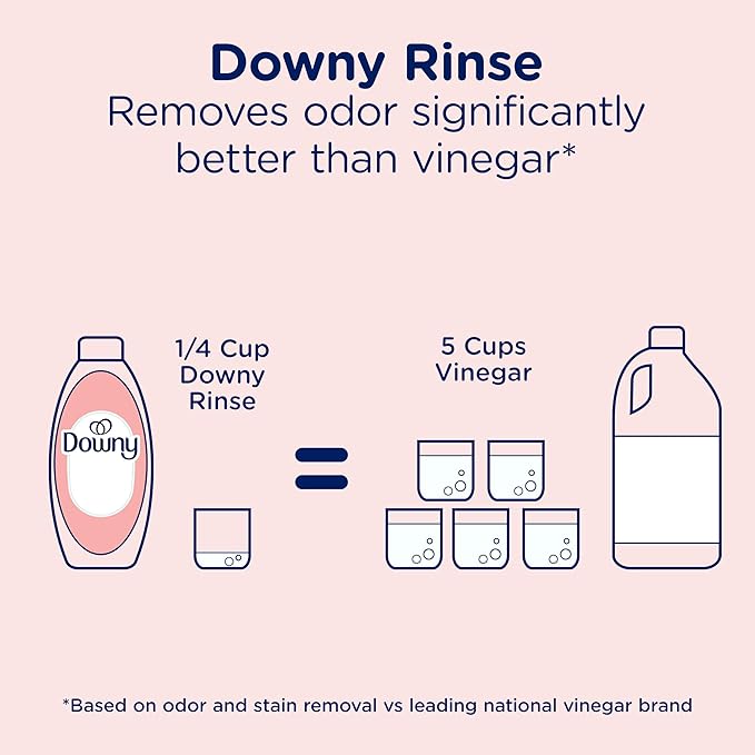 Downy Rinse Laundry Odor Remover, Spring Breeze Scent, 48 FL OZ, Fabric Softener and Laundry Odor Removal Rinse
