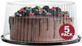 9" Plastic Disposable Cake Containers Carriers with Dome Lids and Cake Boards | 5 Round Cake Carriers for Transport | Clear Bundt Cake Boxes/Cover | 2-3 Layer Cake Holder Display Containers