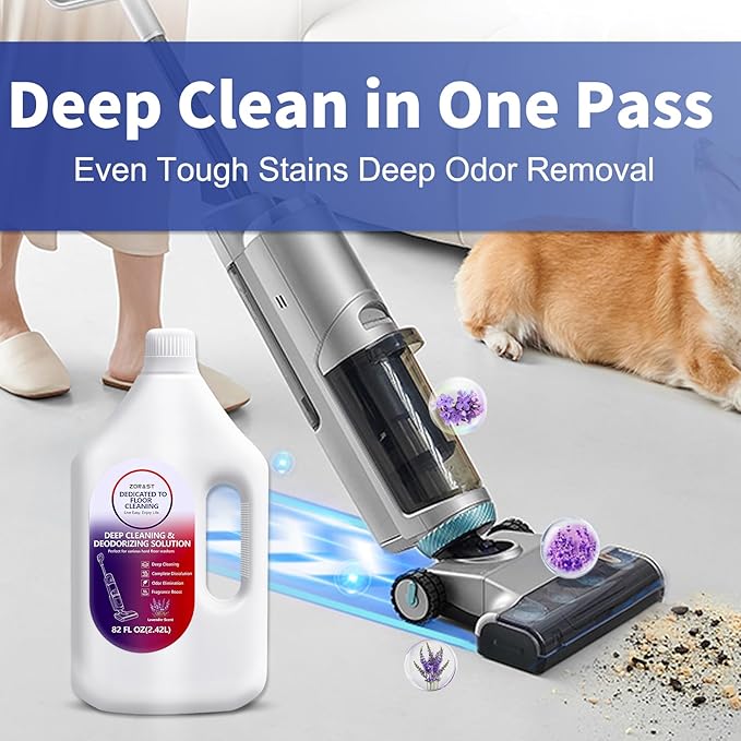 Lavender Floor Cleaning Solution, 82 FL OZ, Deep Cleans for Multiple Hard Floors, Compatible with Tineco S3/S5/S7 Pro & iFloor 3/5 (No Steam), Stain-Busting, Deep Deodorization Pet Friendly