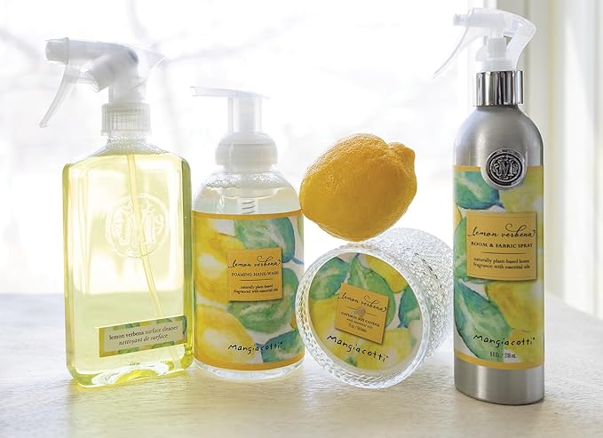 Mangiacotti Room Spritz Fabric Deodorizer Air Freshener Spray|Naturally Plant-Based with Essential Oils Room Fragrance, 8 Ounces, Lemon Verbena