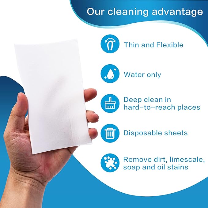 100PCS Eraser Sheets, Magic Cleaning Sponge Reusable, Thin Nano Dish Sponge Cleaner Pads Eraser Wipes for Kitchen Shoe Furniture Bathroom Shower Sink Hard-to-Reach Places