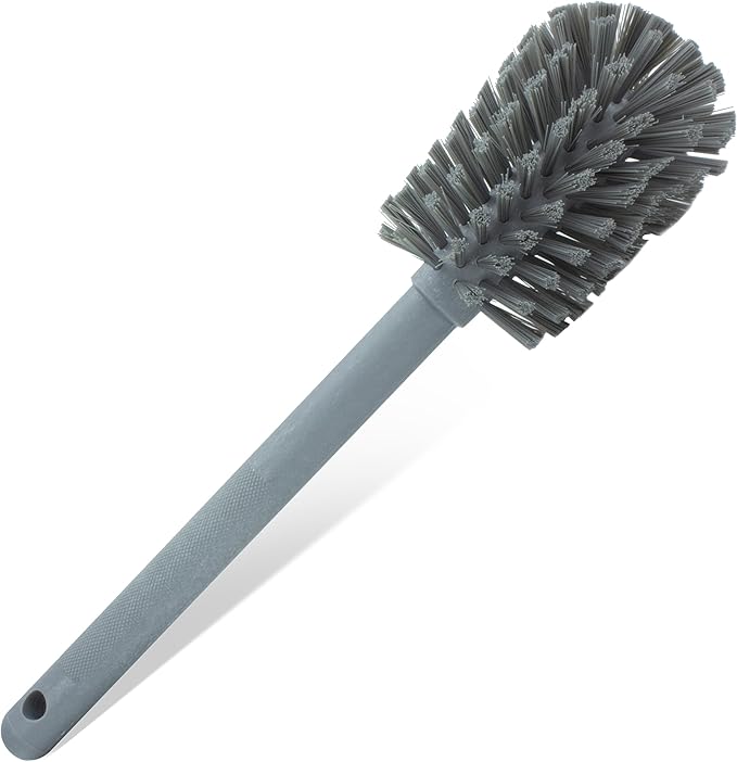 SPARTA Large Water Bottle Brush Ideal for Wide-Mouth Jars, Bottles and Tumblers, Dishwashing Tool with Handle for Home and Commercial Kitchens, Plastic, 12 Inches, Gray, (Pack of 6)