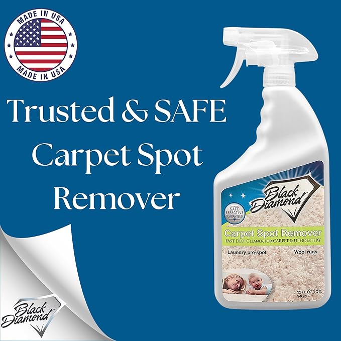 Black Diamond Stoneworks Carpet & Upholstery Cleaner: Fast Acting Deep Cleaning Spot & Stain Remover Spray Also Works Great on Rugs, Couches and Car Seats (1-Quart/1-Gallon)