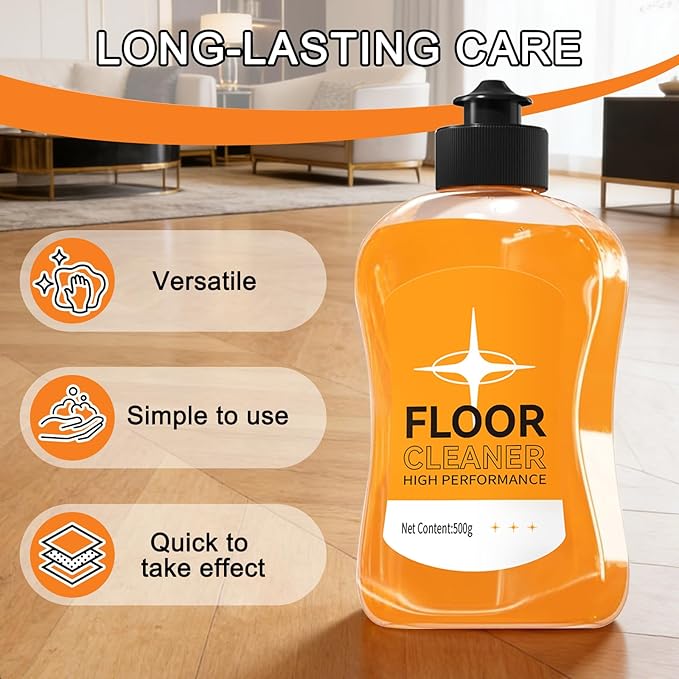 Acid-Free Enzyme Floor Cleaner, Concentrated All-Surface Formula for Hardwood/Tile/Laminate/Marble, Pet-Safe Streak-Free for Mopping & Spraying - 17.6 Fl Oz