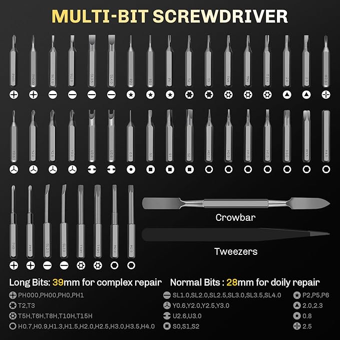 3.7V Precision Electric Screwdriver Set,50 IN 1 Small Power Magnetic Storage Mini Electric Screwdriver Cordless Set USB Charging Repair Tool Kit for Electronics Laptop Phone Camera Glasses Watch