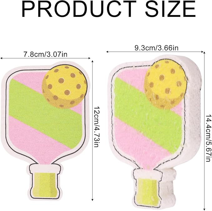 4pcs Compact Kitchen Sponges, Reusable Pickleball Cleaning Cellulose Sponge Wood Pulp Pickleball Gift Fun and Quirky Kitchen Accessory Household Gadget