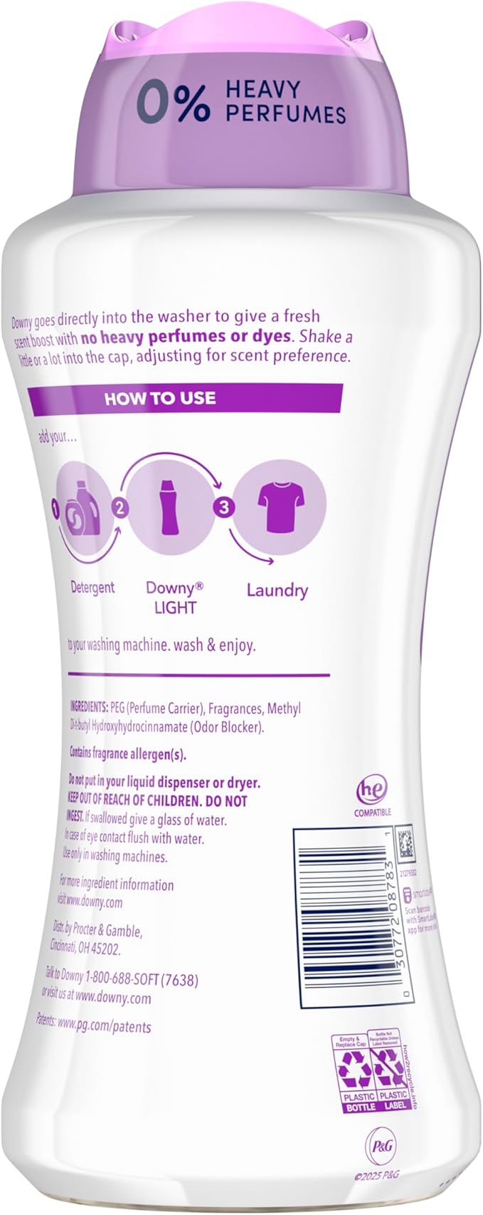 Downy Light Laundry Scent Booster Beads, White Lavender Scent, 24.0 OZ, In-wash fabric beads designed to be gentle with a light boost of scent, No Heavy Perfumes