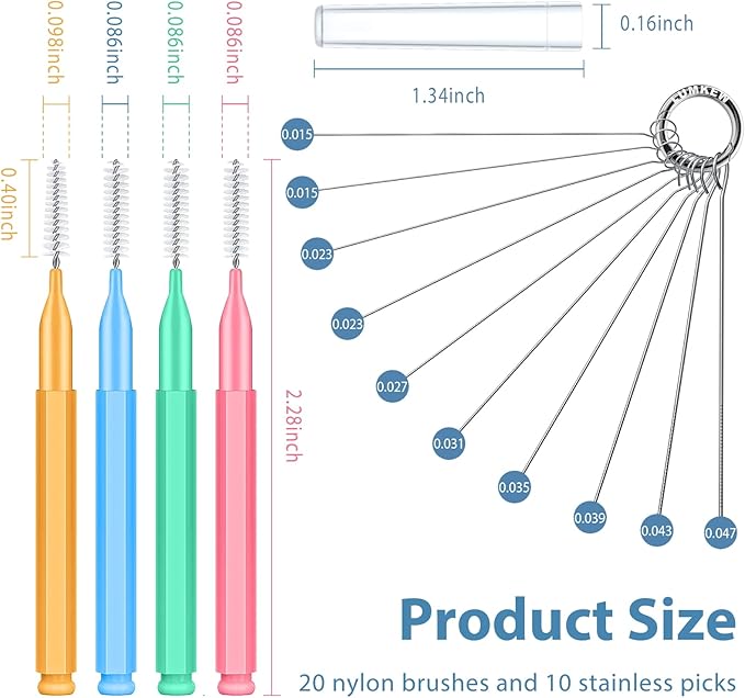 Multiszie Shower Head Cleaner Tool, Shower Head Cleaning Brush for Small Hole Nozzle with Storage Boxes, Showerhead Cleaner Picks Unclogger for Household Bathroom, 30 Pcs