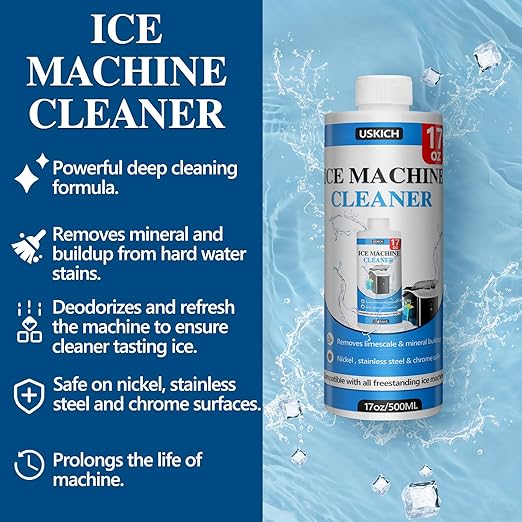 USKICH 4 Pack Ice Machine Cleaner Maker Descaler-68 fl oz Nickel Safe Descaler,Ice Maker Cleaner Solution Compatible with Ice Machine Brands Scotsman,KitchenAid,Hoshizaki
