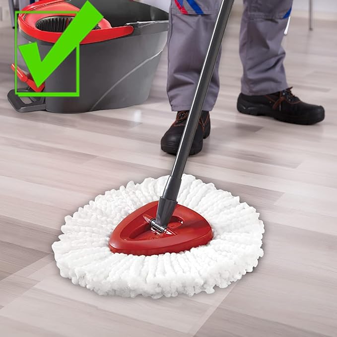 4 Pack Mop Head Replacement & 1 Pack Base Compatible with O Cedar Mop Replace Head EasyWring 1-Tank, Microfiber Spin Mops Refills, Easy Cleaning