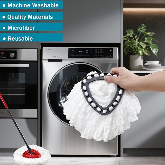 8-Pack Mop Heads Replacements for Ocedar EasyWring 1 Tank,Microfiber Spin Mop Refills, Deep Cleaning, Easy to Replace, Machine Washable