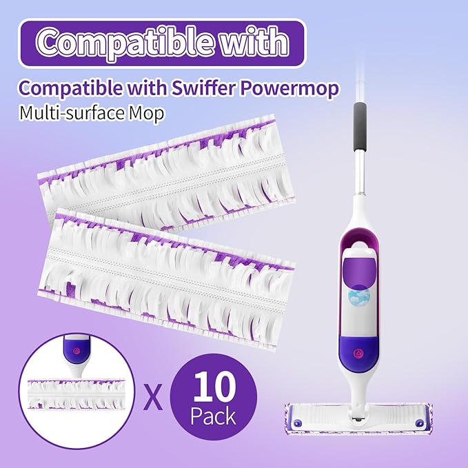 30 Pack Disposable Power Mop Pads for Swiffer Power Mop Pads, Compatible with Swiffer Power Mop Refills, Unscented Spray Replacement Floor Cleaning Refills for urface/Hardwood Floor Cleaning