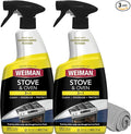 Weiman Heavy Duty Stove and Oven Cleaner and Degreaser for Glass, Ceramic Cooktops, BBQ grill grates - 2 Pack, 24 Oz w/MicroFiber Towel