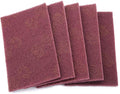 5pcs Nylon Scourer Pad Shell Polishing Professional Industrial Abrasive Hand Scouring Pad (fine-Red)