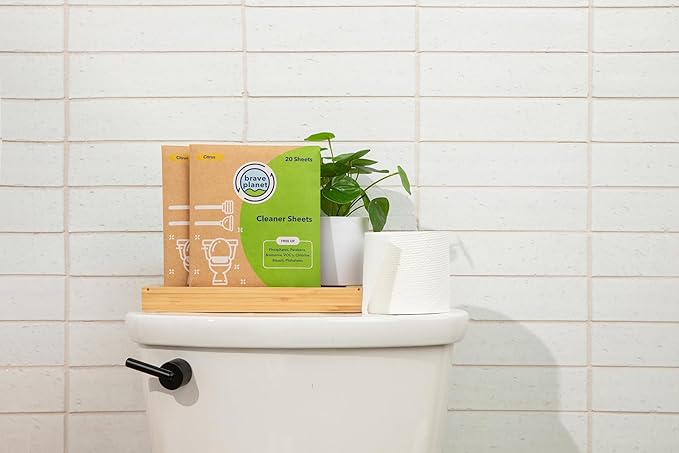 Brave Planet Eco-Friendly Multi-surface All-Purpose Cleaner Sheets – Biodegradable, Zero-Waste, Travel-Friendly, Dissolvable Cleaning Strips for Home, Kitchen & Bathroom, 32 Sheets