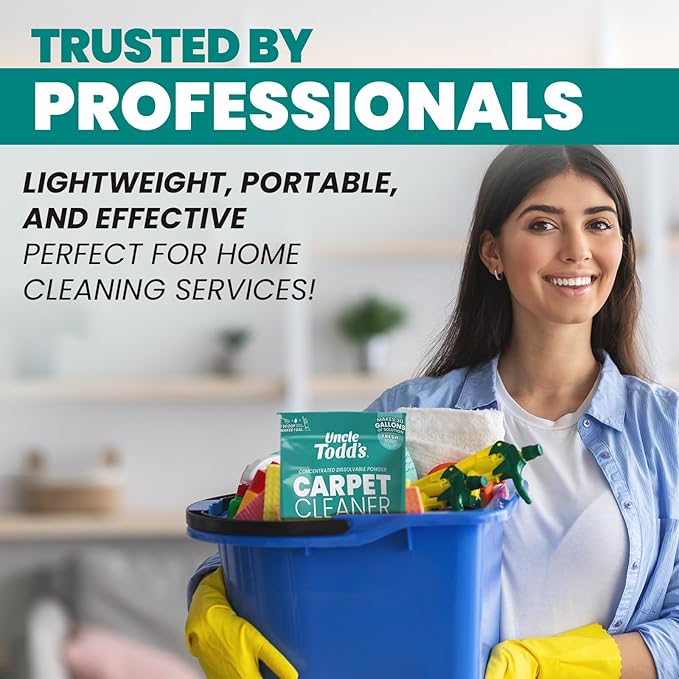 Uncle Todd's Carpet Cleaner Powder for Machines | Makes 30 Gallons of Carpet Cleaner Solution | Enzyme Formula Carpet Deodorizer | Removes Pet Odors & Stains | Safe for Carpets, Rugs & Upholstery