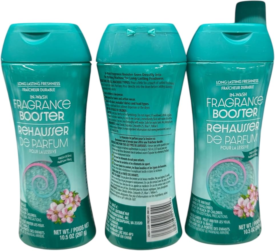 In-Wash Fragrance Booster, Fresh Scent, 10.5 oz, 3 Pack, Long Lasting Freshness Laundry Scent Beads