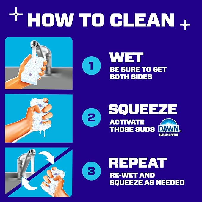 Mr. Clean Magic Eraser Sponge, Bathroom Cleaner, Shower Cleaner, Tub Cleaner, Soap Scum Remover, Bathroom Cleaning Supplies, Dawn Cleaning Power with Febreze Lavender Scent, 5ct