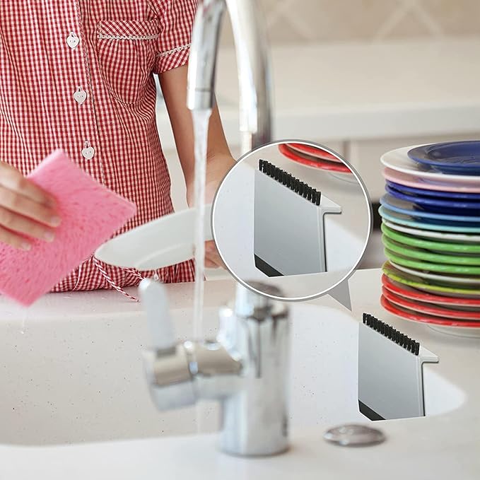 2 Pcs Black Kitchen Sink Squeegee Cleaner Countertop Brush Wiper Home Kitchen Tool Fruit and Vegetable Cleaning Brushes Accessories Utensils and Gadgets