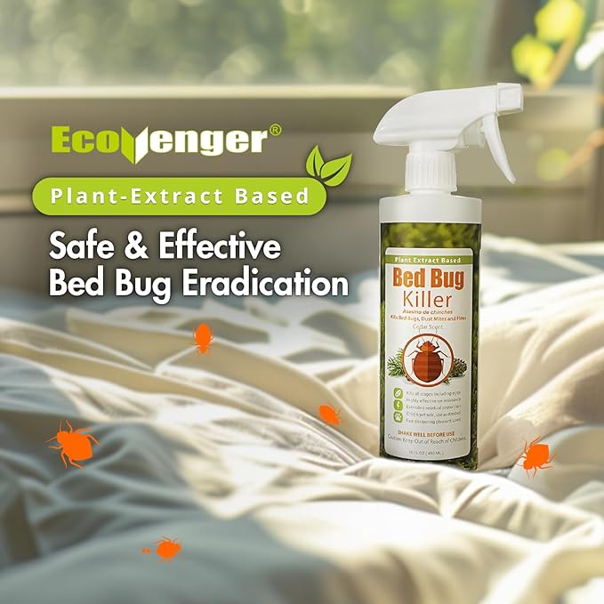 Bed Bug Killer 16 oz EcoVenger by EcoRaider, 100% Kill Efficacy, Bedbugs & Mites, Kills Eggs & The Resistant, Lasting Protection, USDA BIO-Certified, Plant Extract Based & Non-Toxic, Child & Pet Safe