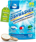 Dishwasher Detergent Powder + Booster, 90 Loads | Plastic-Free, Eco-Friendly Dishwasher Soap – Pods Alternative, Concentrated Plant-Based Enzymes – Cuts Grease & Grime, No Water Spots (Fragrance-Free)