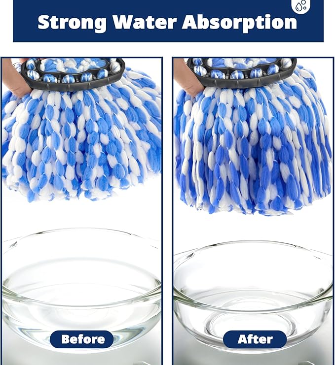 6 Pack Mop Replace Head, Mop Head Replacement, Microfiber, Machine Washable, Easy to Replace and Deep Cleaning, 313