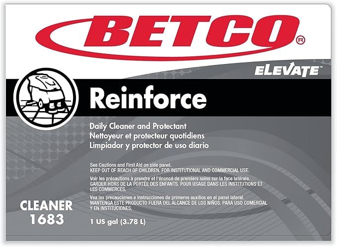 Betco Reinforce Floor Cleaner and Protectant, Lemon Scent, 1 Gal. Bottle, 4/Carton (BET16830400)