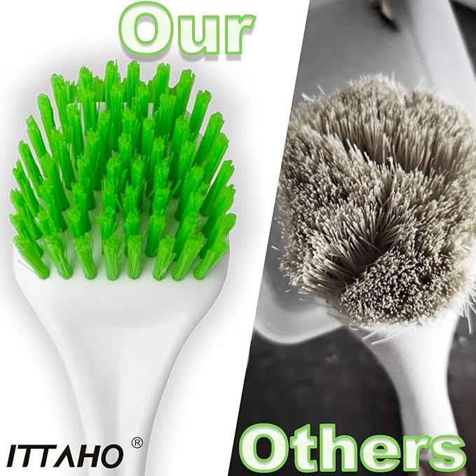 ITTAHO 3 Pack Dish Brush,Dish Scrub Brush, Kitchen Scrub Brush for Cleaning Dishes, Double Sided Bristles Scrubber Cleaner for Dishes,Sink,Pots,Pans,Bathroom Shower,Tile,Tubs