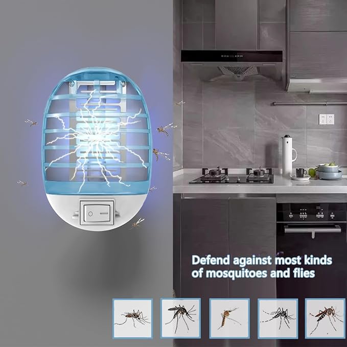 Bug Zapper Indoor,Fly Traps,Flying Insects,Electronic Insect Killer Fly Insect Trap Plug-in Mosquitoes Killer Mosquito Zapper with Blue Lights for Living Room,Kitchen,Bedroom,Office(2Packs)