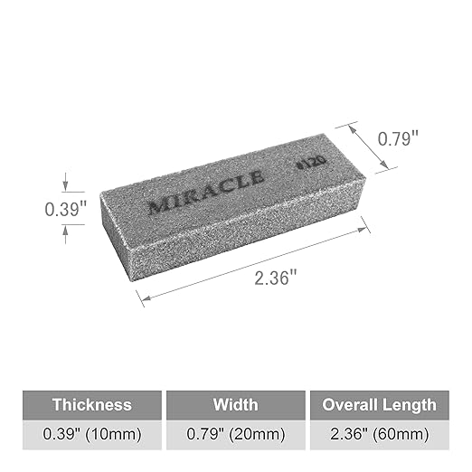MIRACLE Eraser #120 – Rust & Scratch Remover, Metal Tool Cleaner, Polishing Block – 2.36 x 0.79 x 0.39 in (60 x 20 x 10 mm)