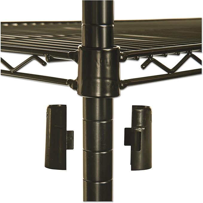 Alera ALE Complete Wire Shelving Unit w/Caster, Four-Shelf, 48 x 18 x 72, Black